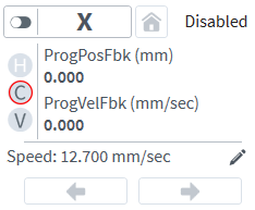 Calibration on axis dashboard